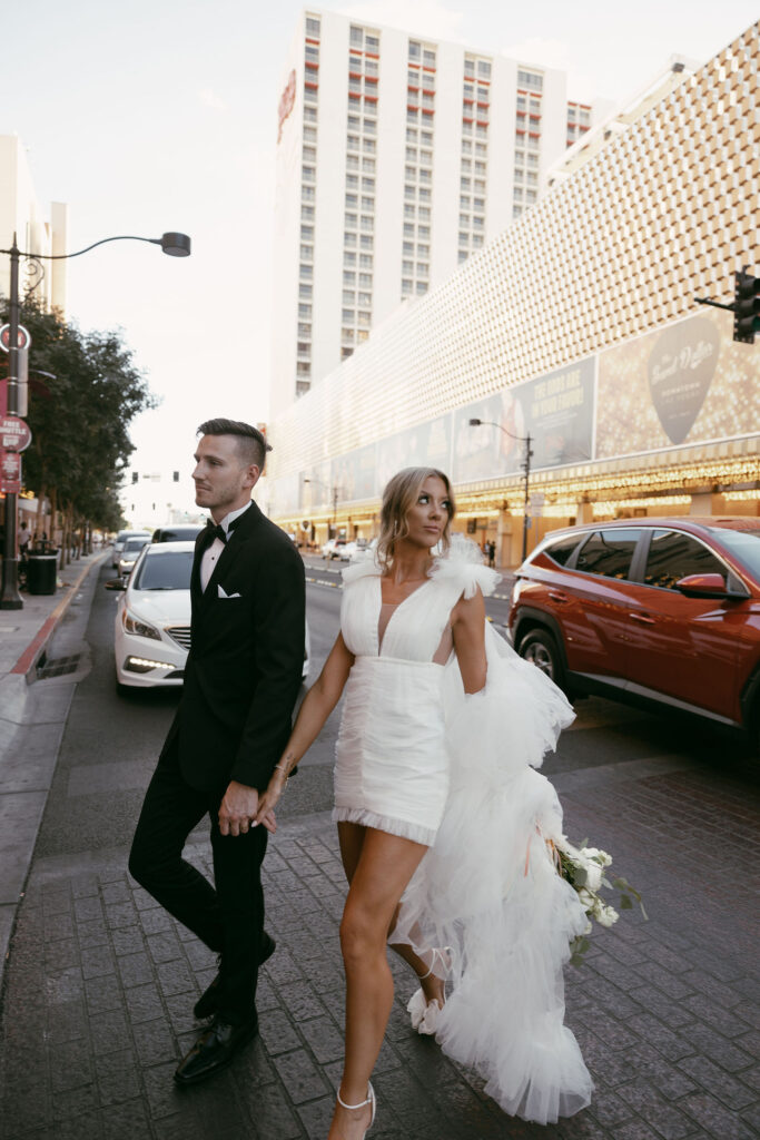 Bride and grooms Las Vegas elopement portraits