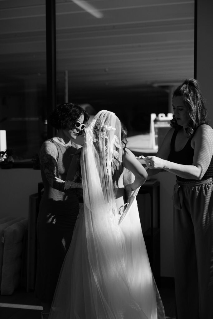 Bride getting ready for her wedding day