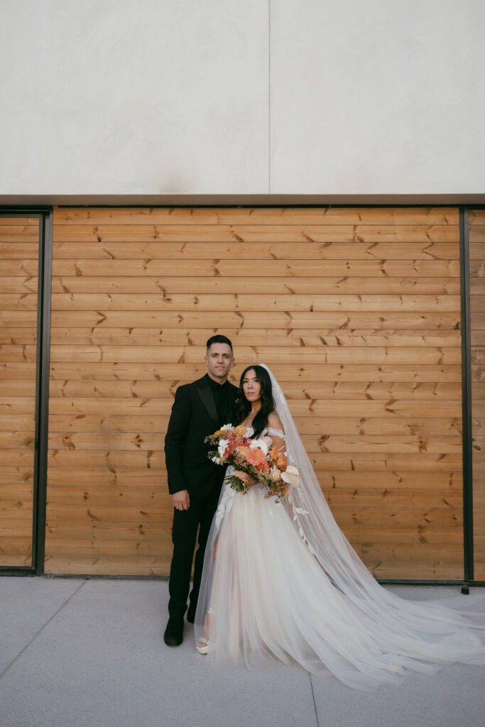 Bride and groom portraits from an intimate Las Vegas micro wedding at UnCommon