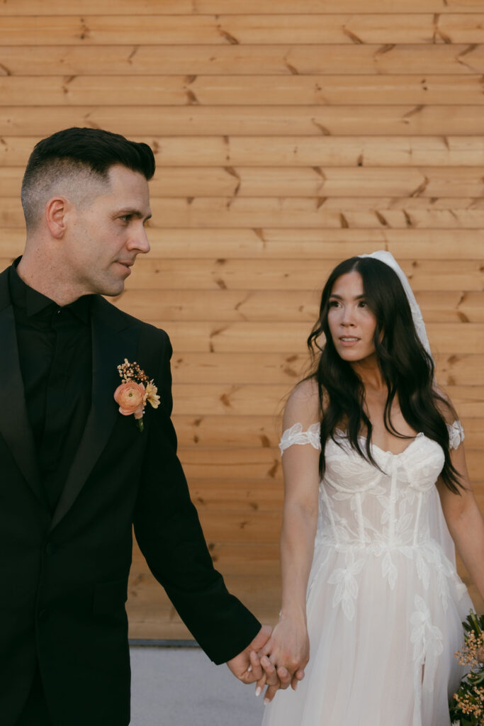 Bride and groom portraits from an intimate Las Vegas micro wedding at UnCommon