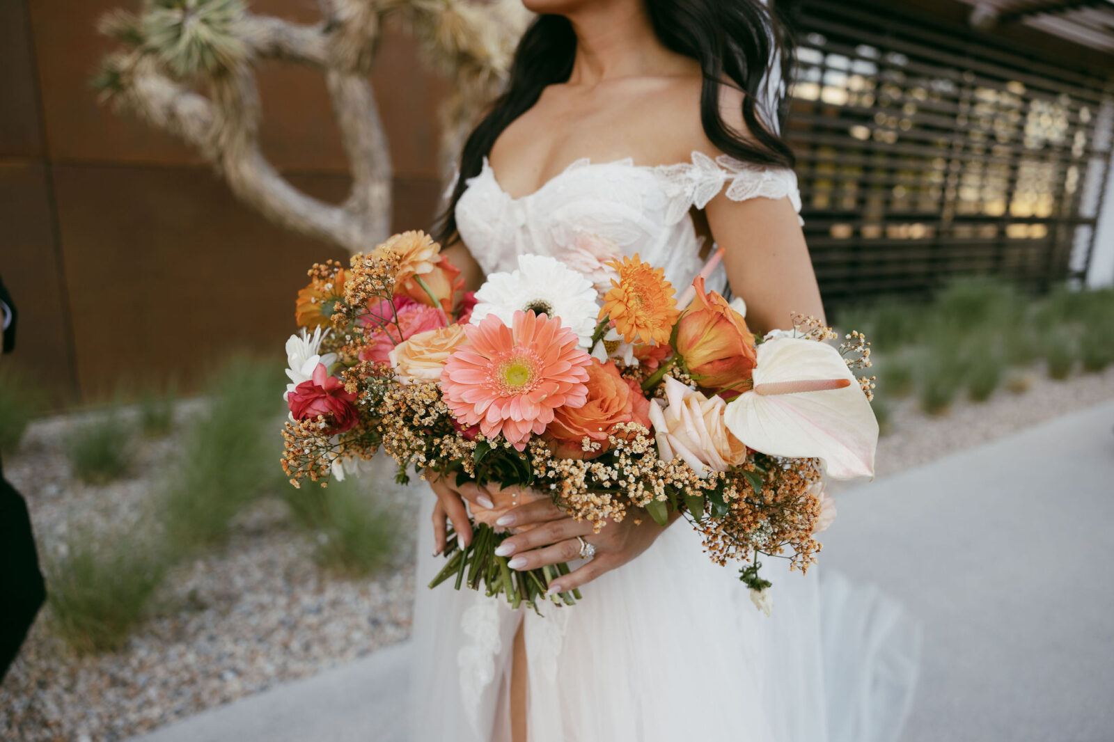 Bride and groom portraits from an intimate Las Vegas micro wedding at UnCommon