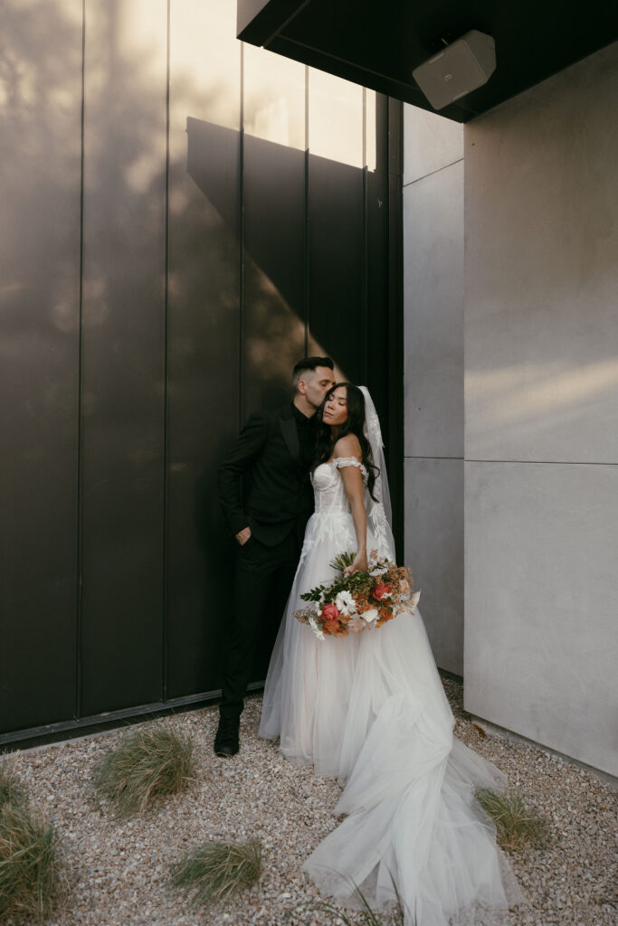 Bride and groom portraits from an intimate Las Vegas micro wedding at UnCommon