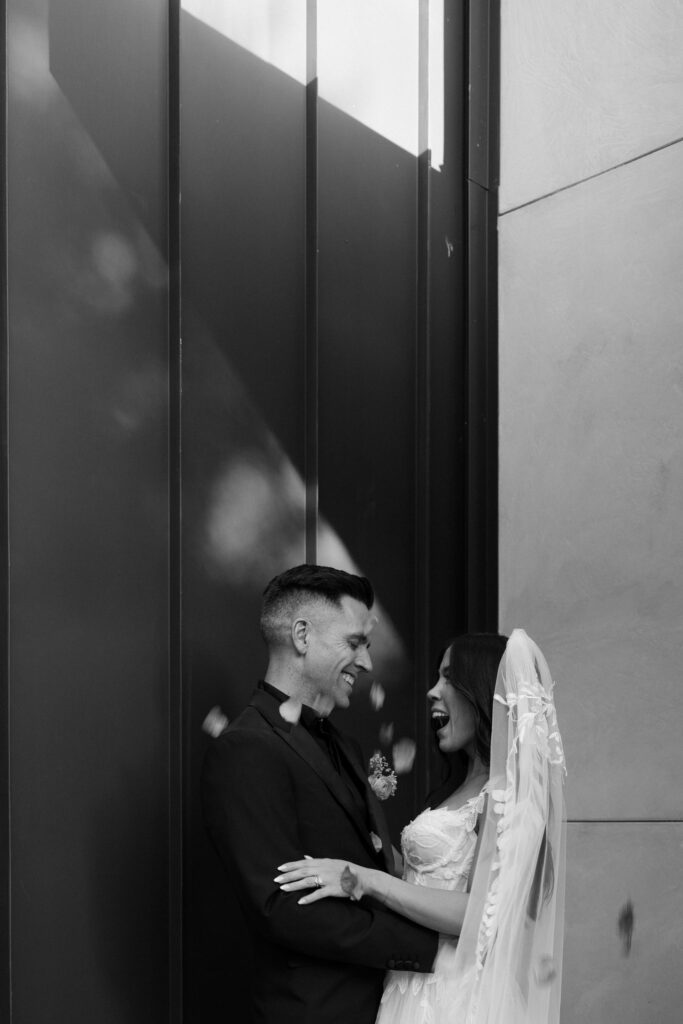 Bride and groom portraits from an intimate Las Vegas micro wedding at UnCommon