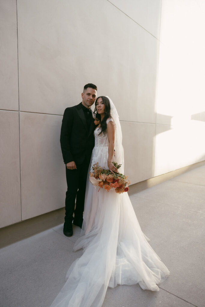 Bride and groom portraits from an intimate Las Vegas micro wedding at UnCommon