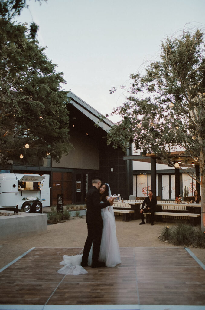 Bride and grooms first dance on 35mm film