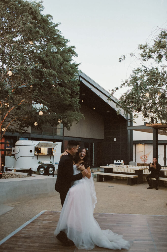 Bride and grooms first dance on 35mm film