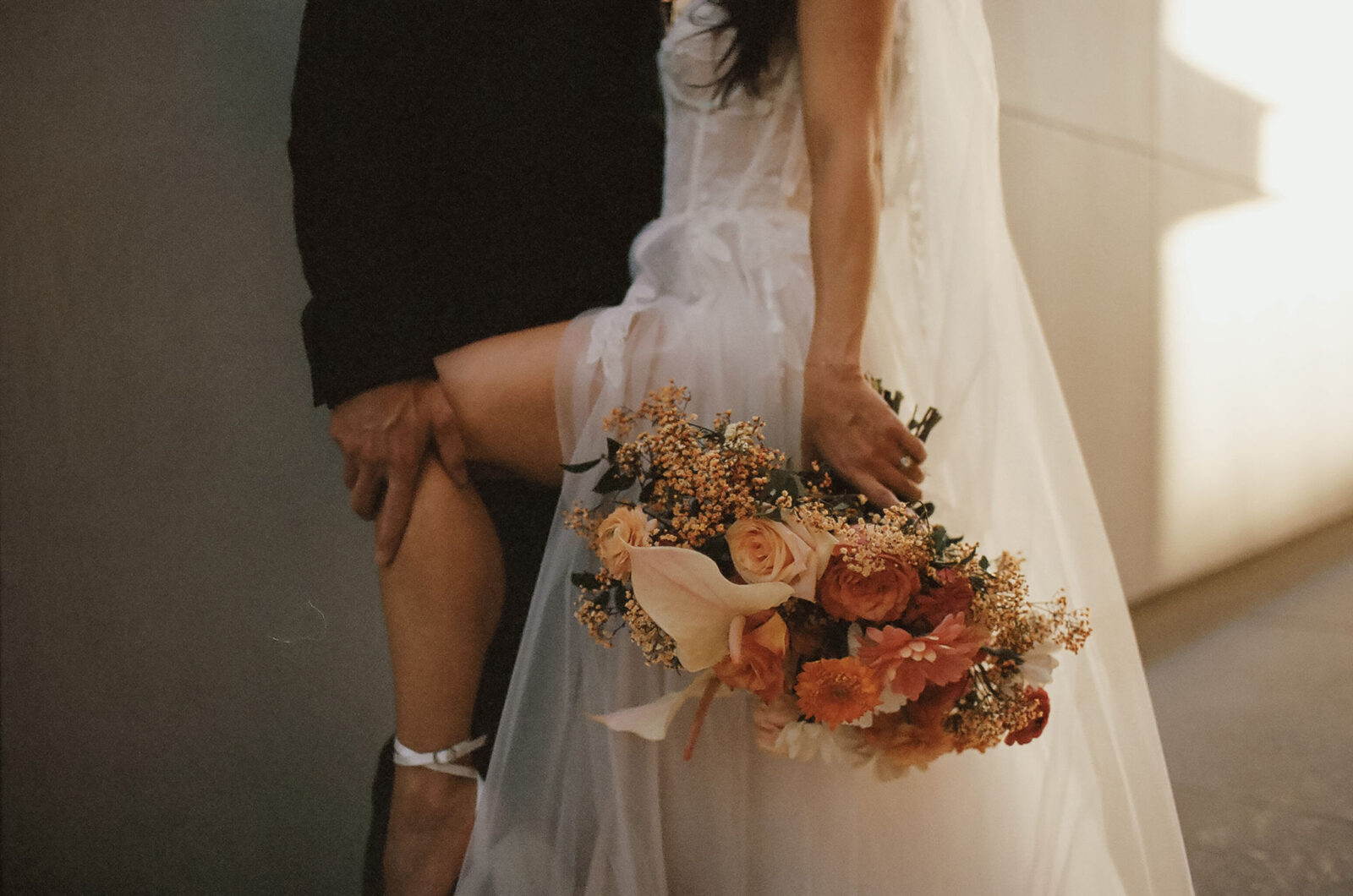 Bride and groom portraits on 35mm film