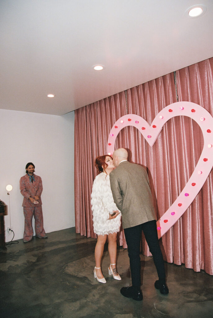 Elopement in Las Vegas at Sure Thing Chapel captured on 35mm film