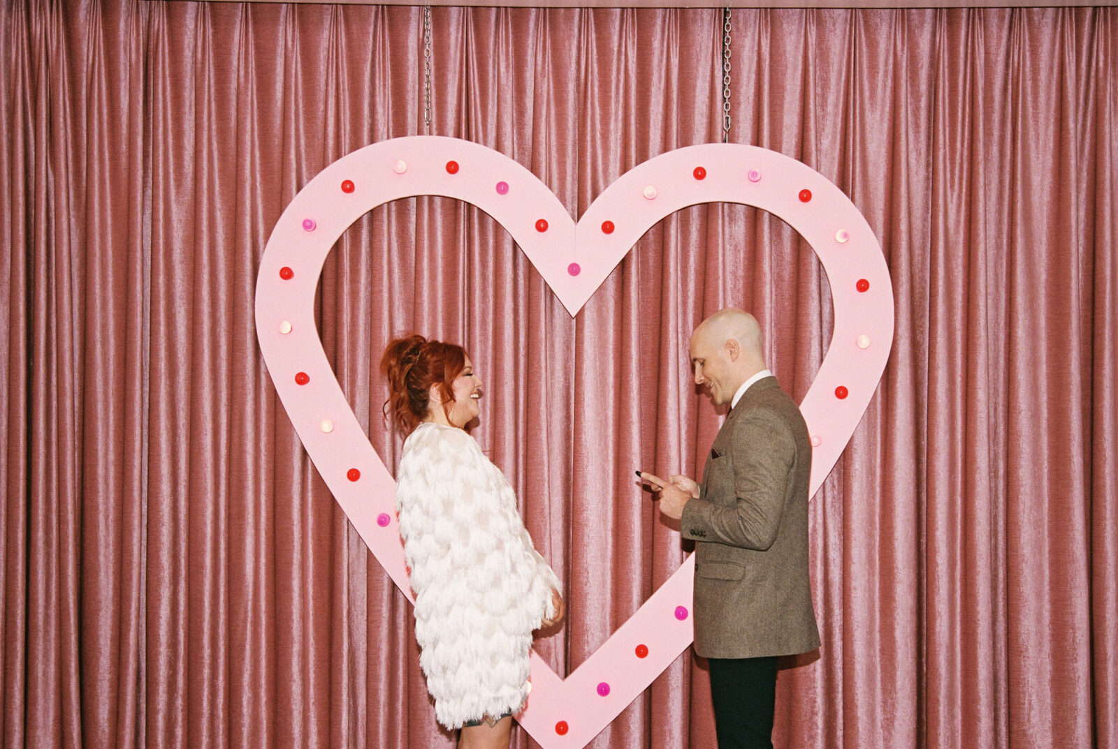 Elopement in Las Vegas at Sure Thing Chapel captured on 35mm film