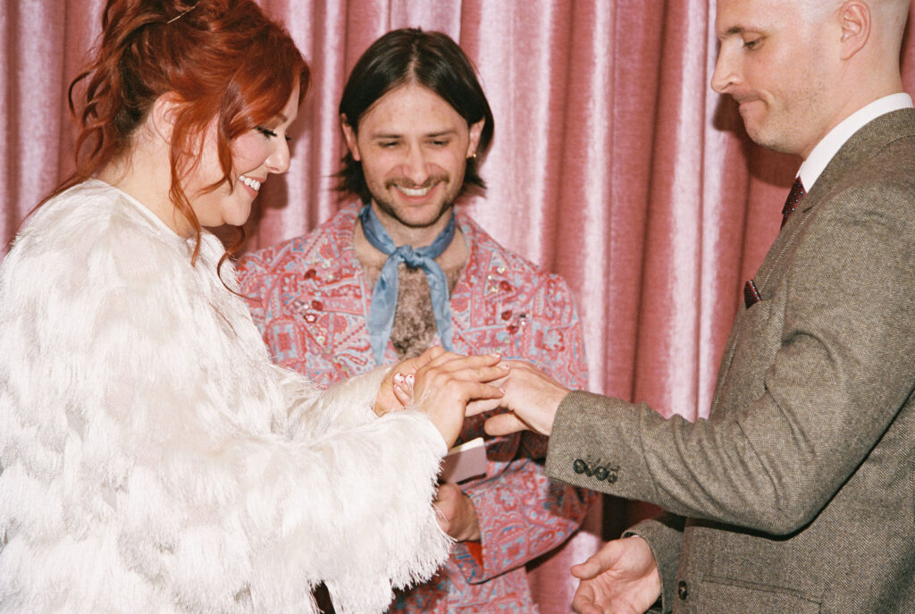 Elopement in Las Vegas at Sure Thing Chapel captured on 35mm film