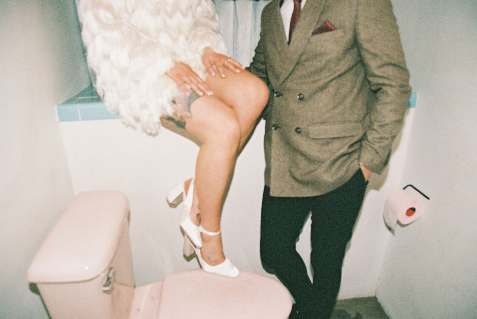 Elopement in Las Vegas at Sure Thing Chapel captured on 35mm film