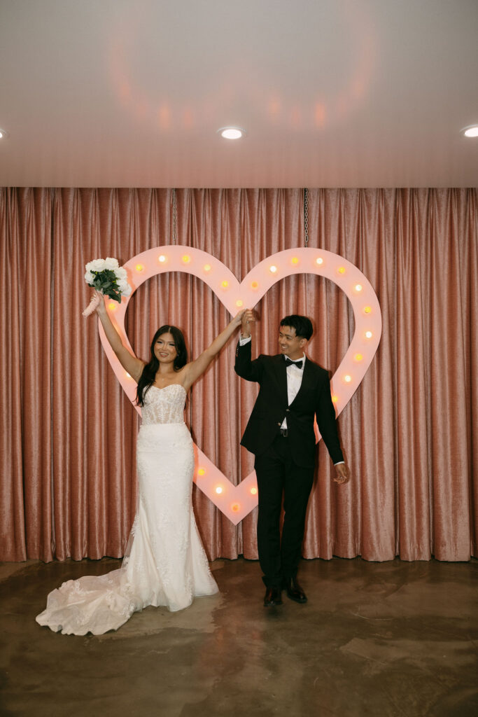 Bride and groom after their Sure Thing Chapel elopement ceremony. 