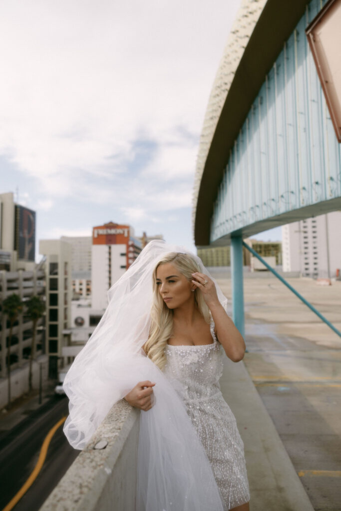 Bride on a rooftop