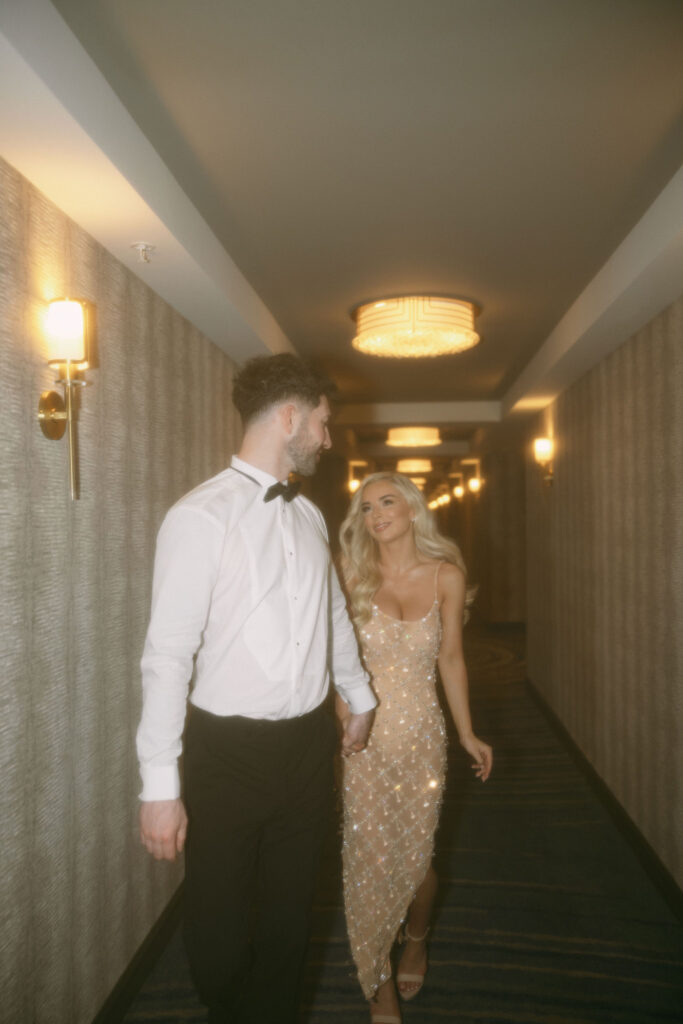 Night before elopement photoshoot at Bellagio in Las Vegas