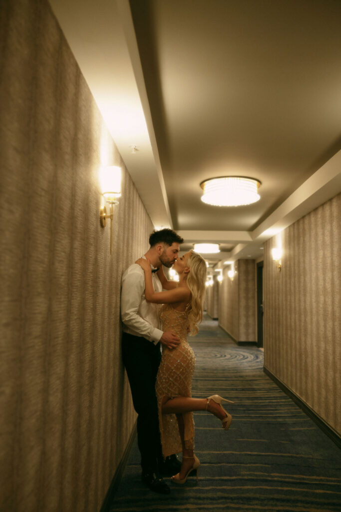 Night before elopement photoshoot at Bellagio in Las Vegas