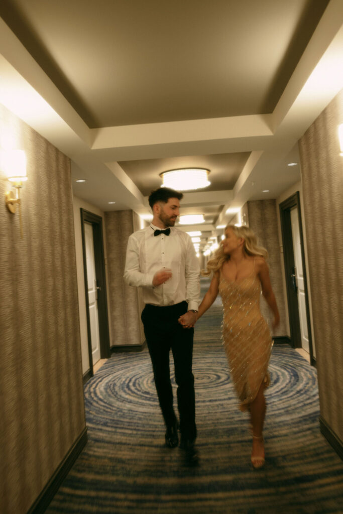 Night before elopement photoshoot at Bellagio in Las Vegas