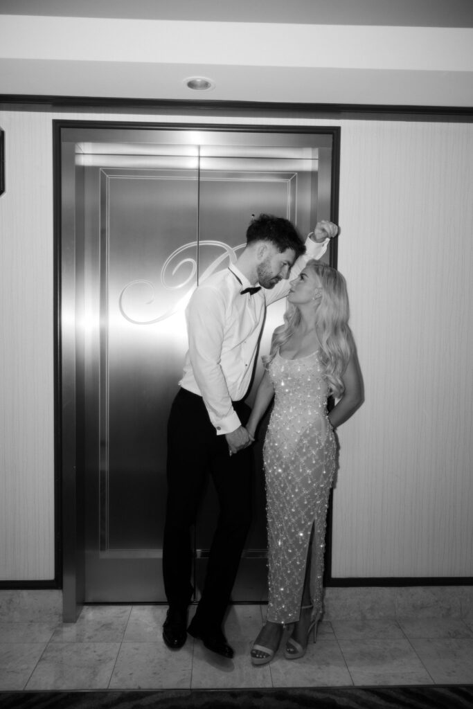 Night before elopement photoshoot at Bellagio in Las Vegas