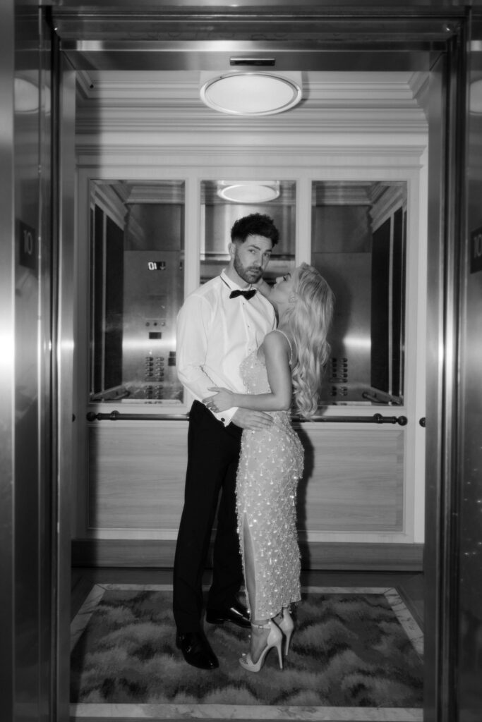 Night before elopement photoshoot at Bellagio in Las Vegas