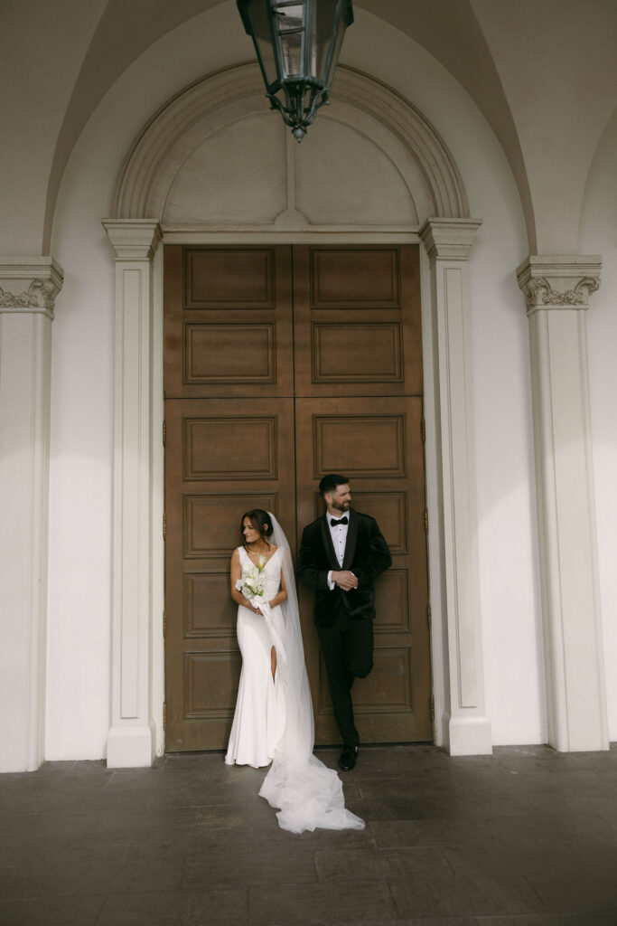 Bride and grooms Venetian Las Vegas wedding portraits