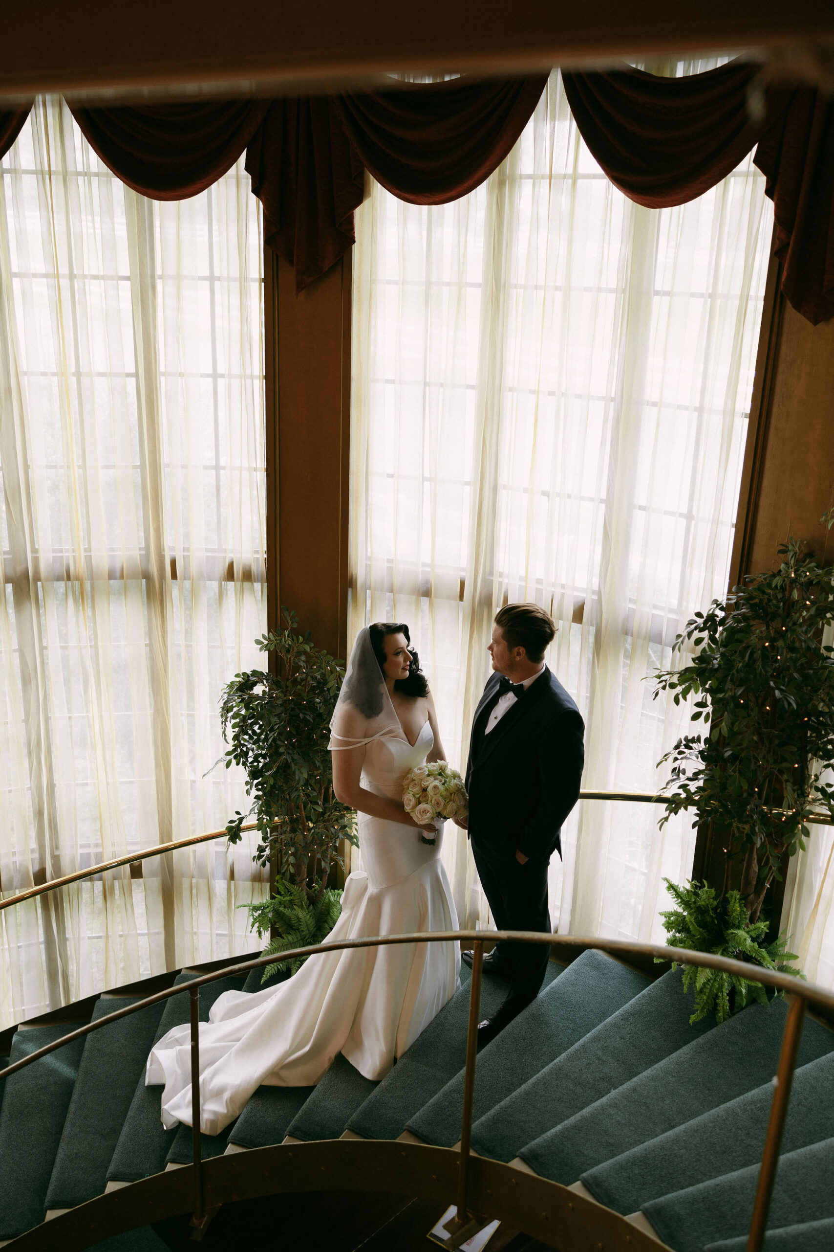 Bride and grooms portraits at Madonna Inn wedding venue in California