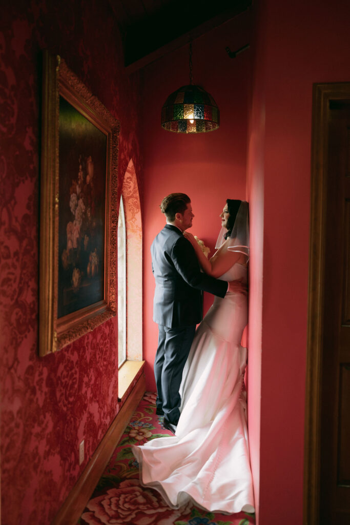 Bride and grooms portraits at Madonna Inn wedding venue in California