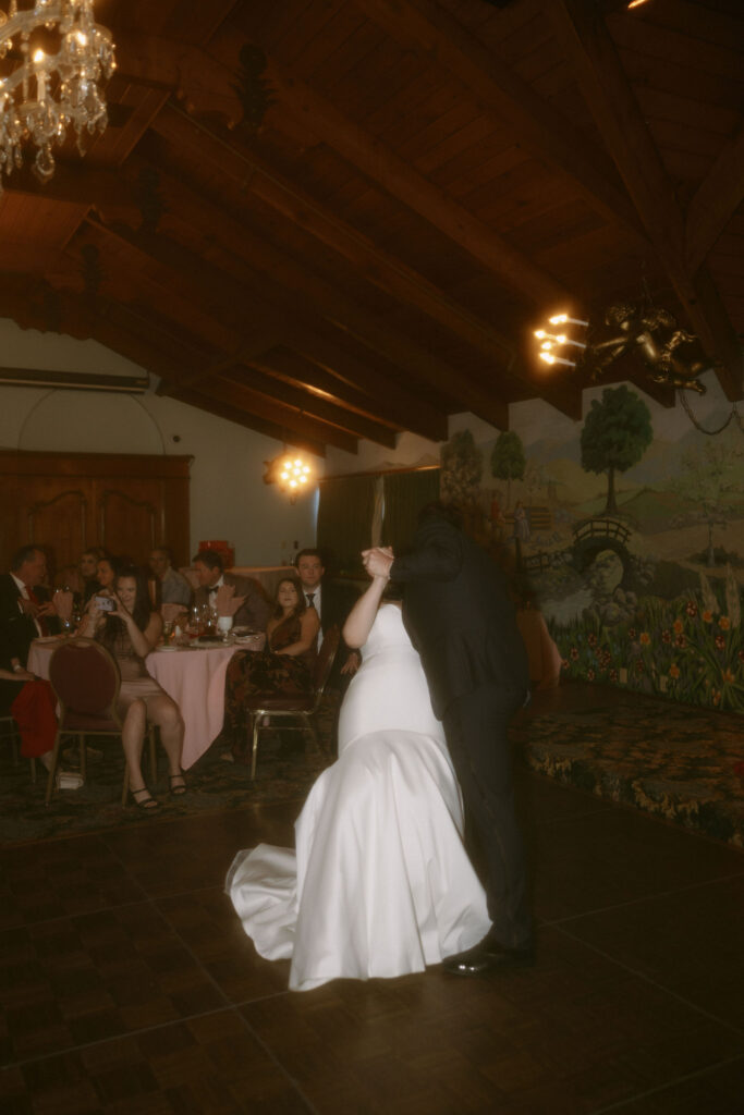 Bride and grooms first dance as husband and wife