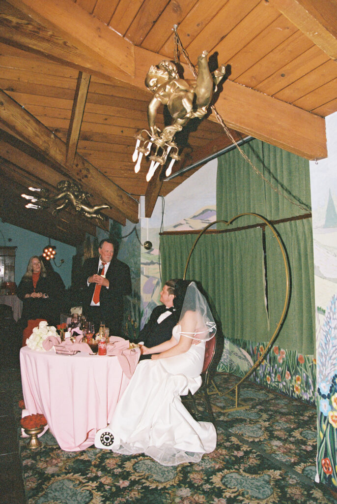 A vintage-inspired Madonna Inn wedding reception captured on film