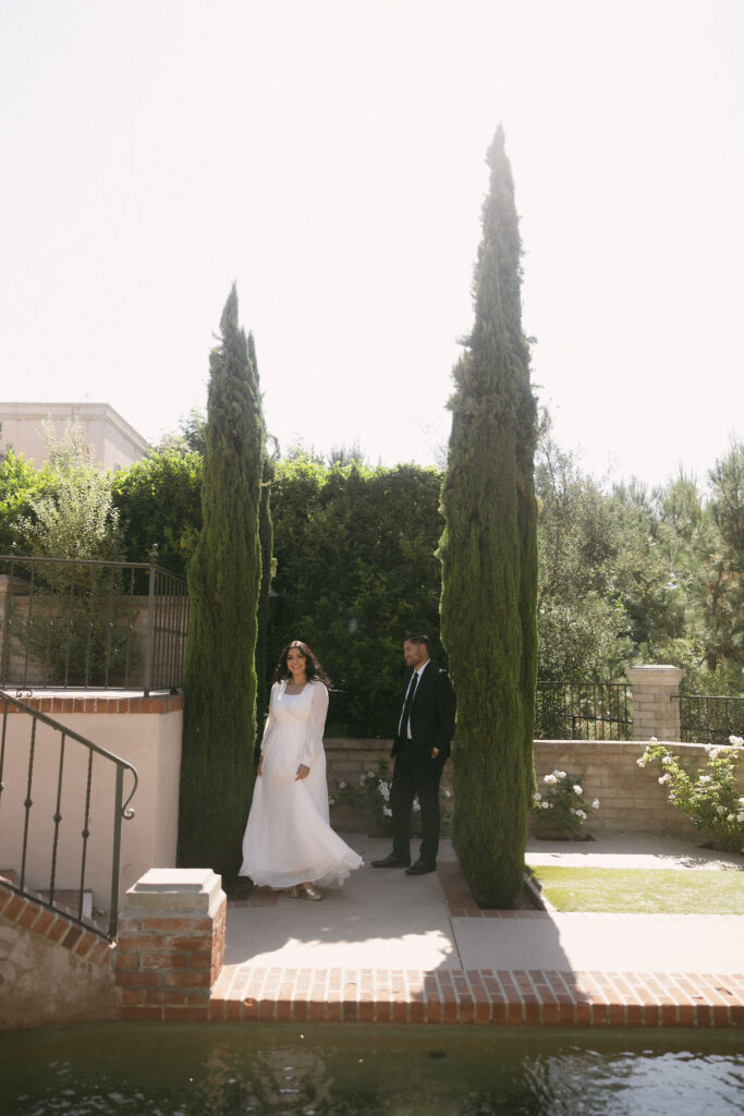 Couples Balboa Park engagement photos at Casa del Rey Moro Garden