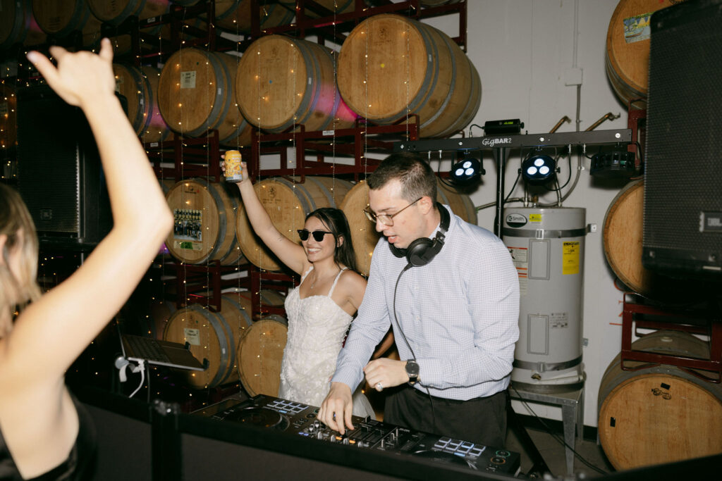 Bride dancing with the DJ