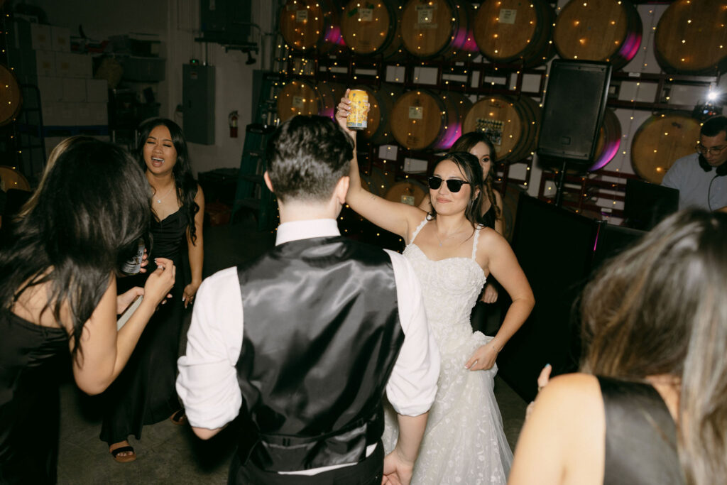 Bride and groom dancing during their reception