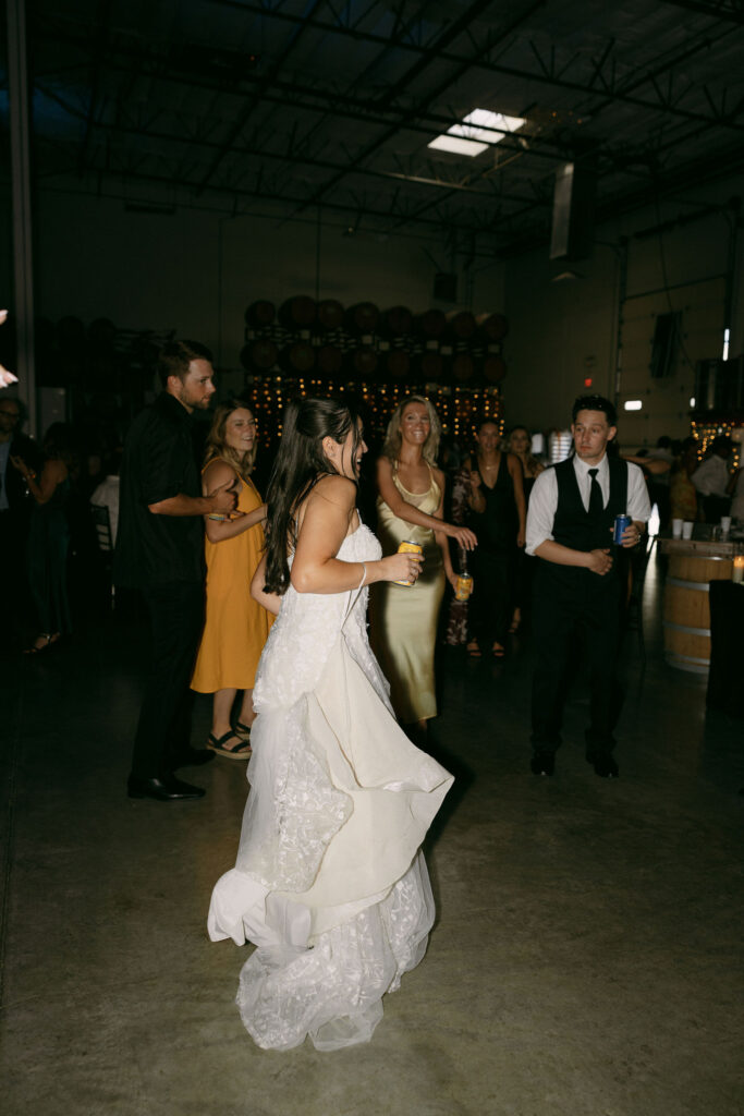 Bride dancing during the reception