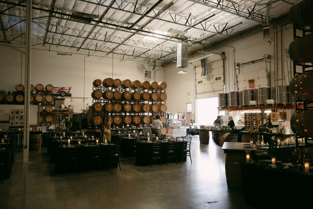 An indoor wedding reception at Grape Expectations in Las Vegas