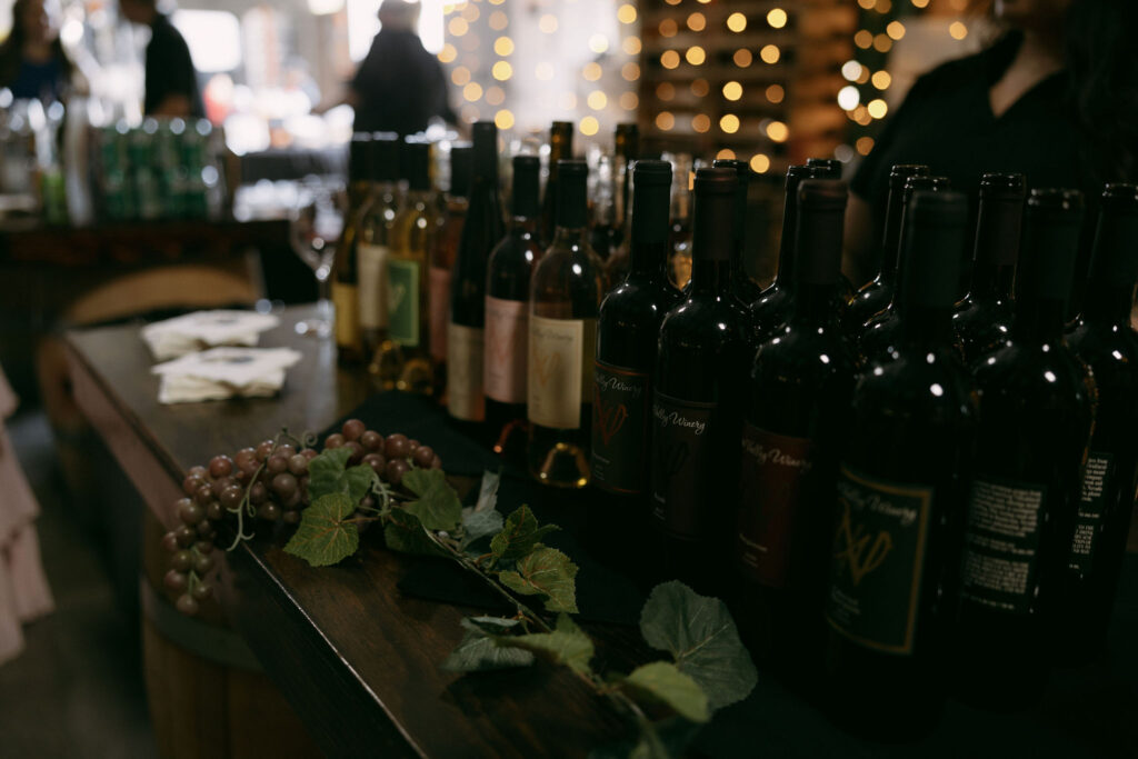 An indoor wedding reception at Grape Expectations in Las Vegas