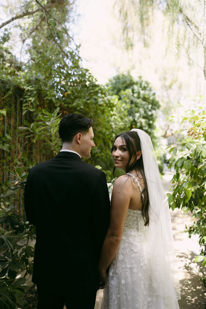 Bride and grooms Lakeside Weddings and Events Las Vegas wedding photos in Heritage Garden