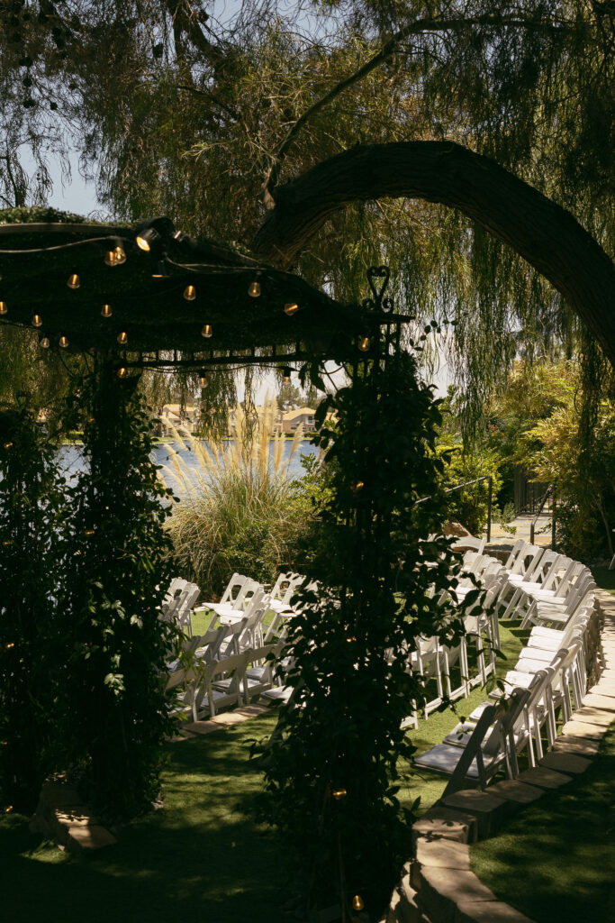 An outdoor Lakeside Weddings and Events Las Vegas wedding ceremony