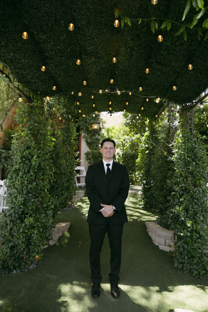 Outdoor grooms portraits at Lakeside Weddings and Events in Las Vegas