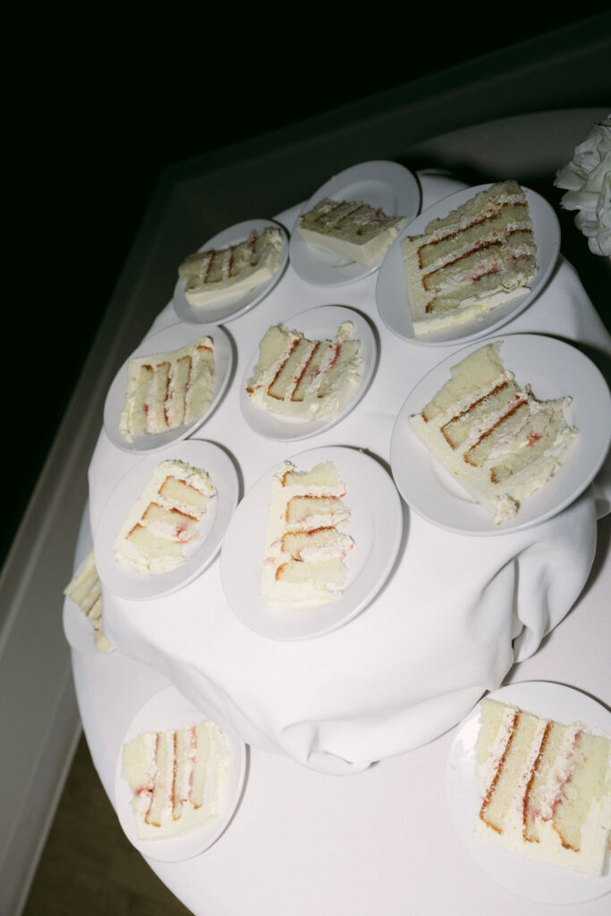 Slices of wedding cake