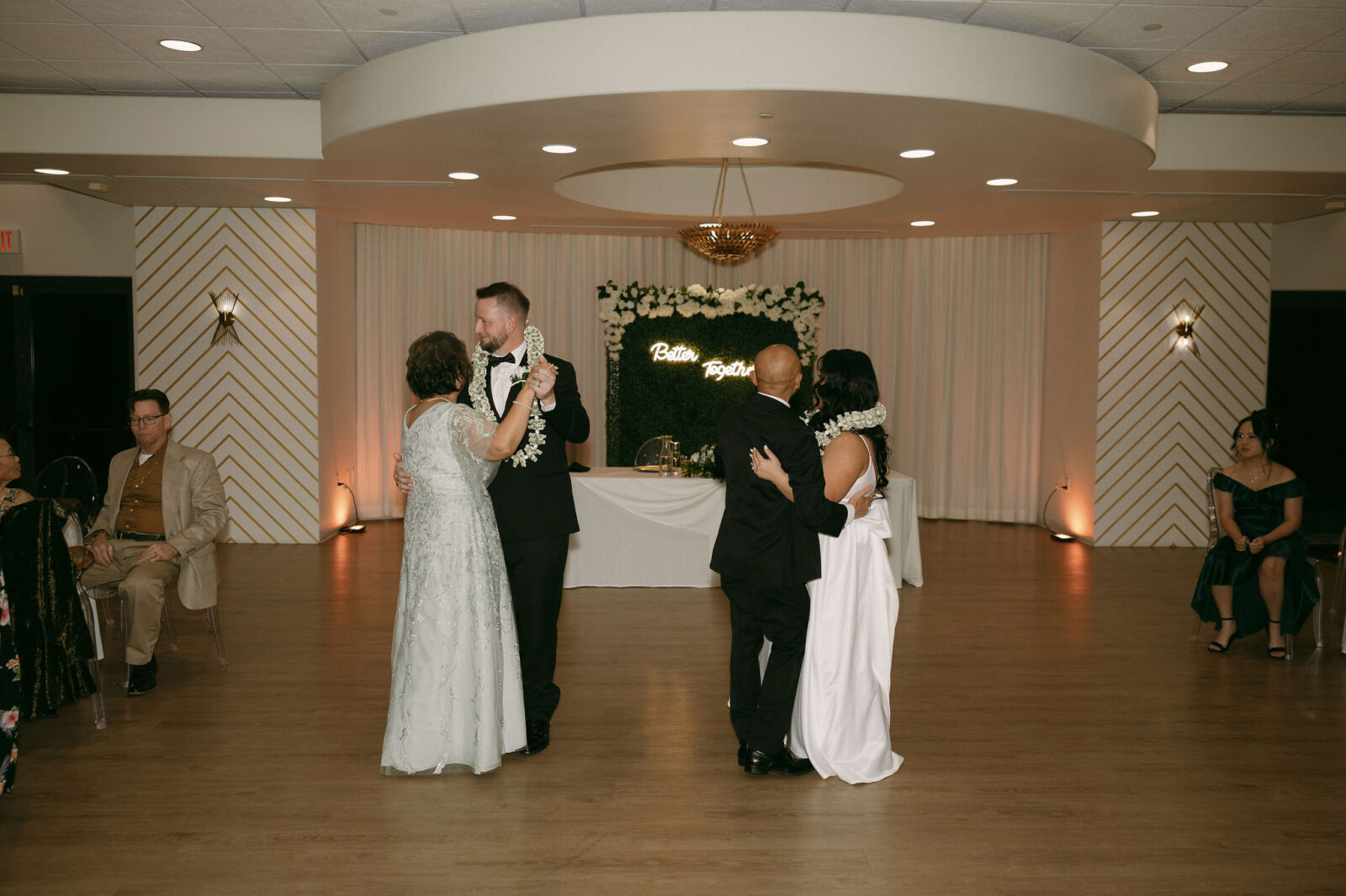 Bride and groom doing a money dance