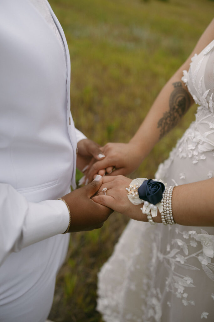 Couple holding hands