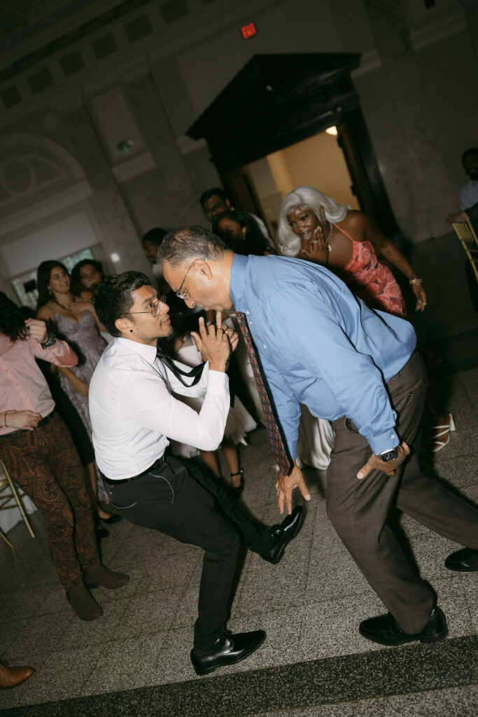 Guests dancing during the reception