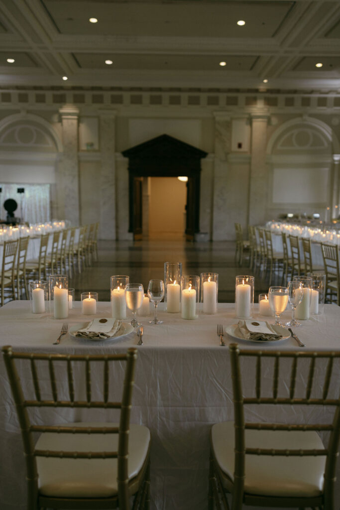 An intimate Historic DeKalb Courthouse wedding reception in Atlanta, Georgia