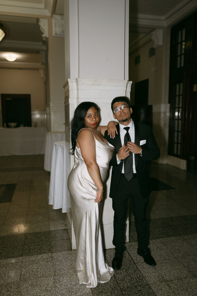 Bride and grooms flash portraits