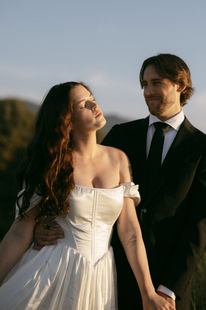 Intimate elopement at sunset in Northern Oregon