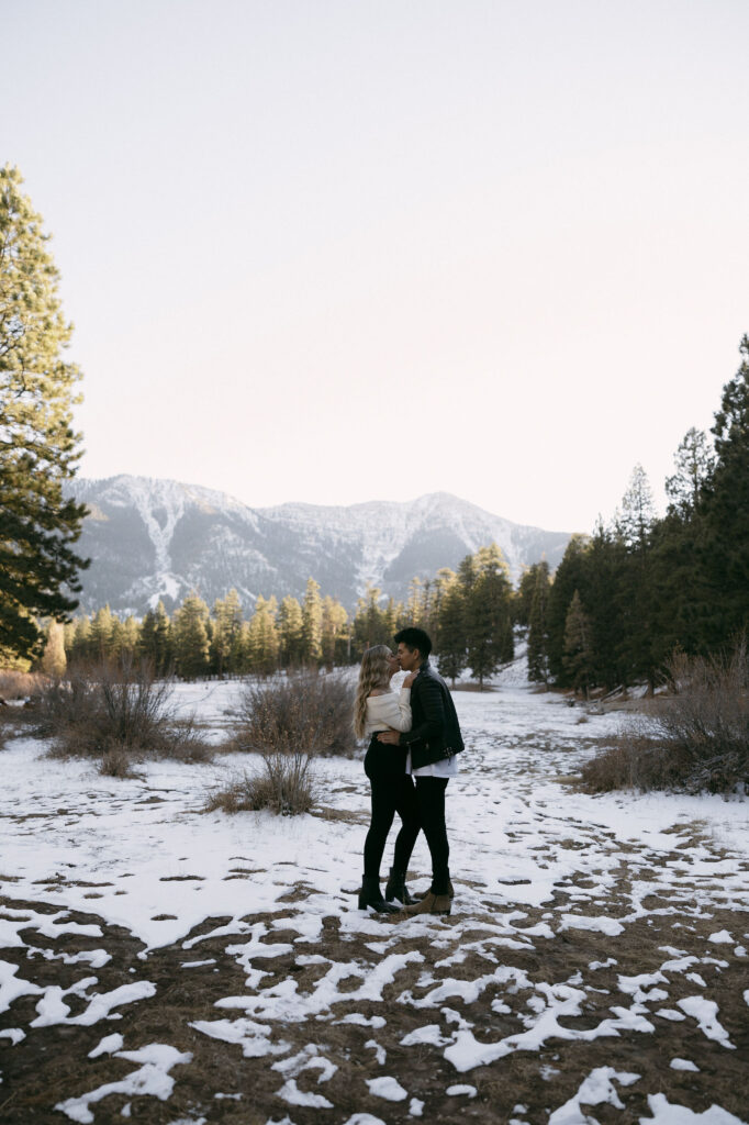 Couple kissing in Mt Charleston