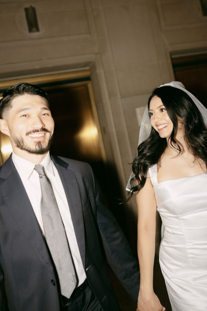 Flash engagement photos at San Francisco City Hall