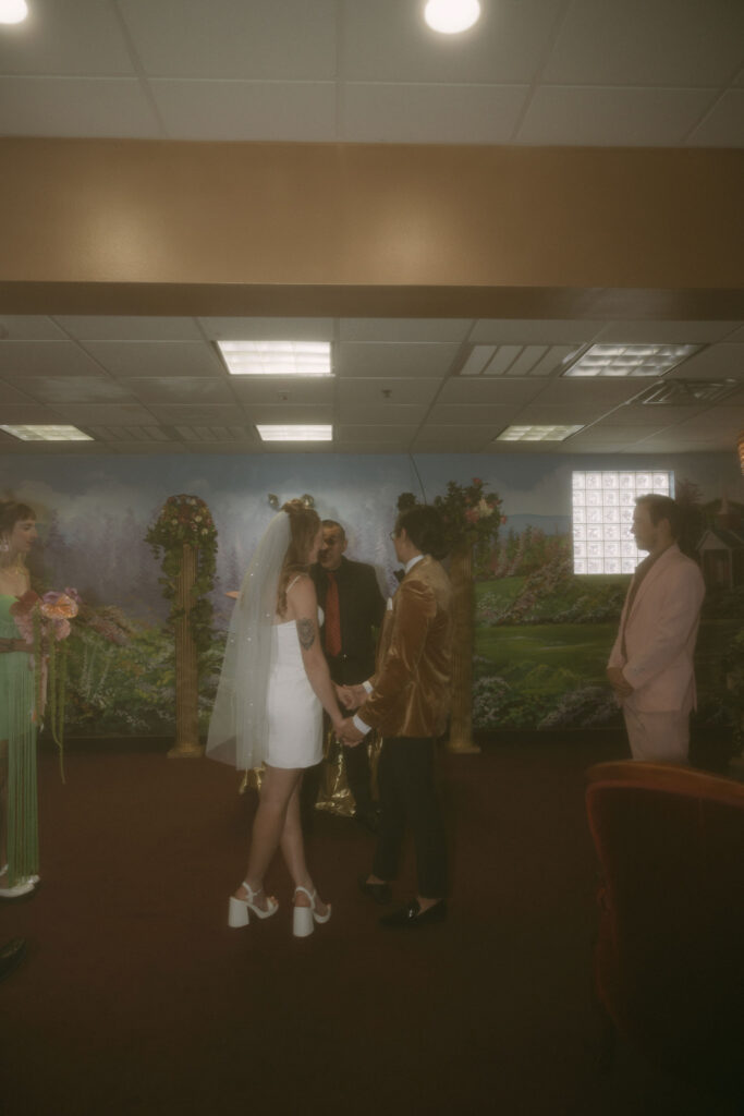 Filmy Las Vegas wedding photo from a Chapel Amore wedding ceremony