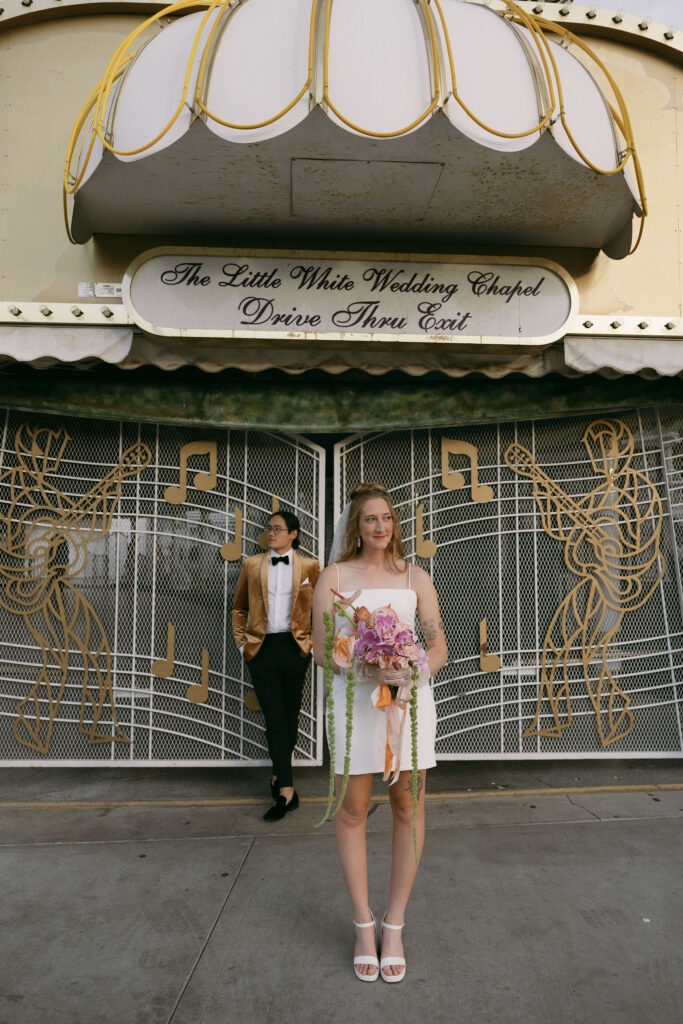 Editorial Las Vegas wedding photos at The Little White Wedding Chapel