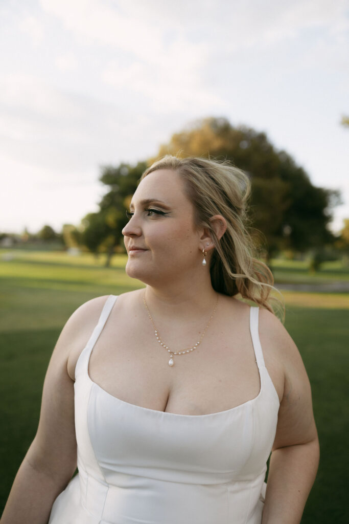 Outdoor bridal portraits at Midcentury Manor in Las Vegas