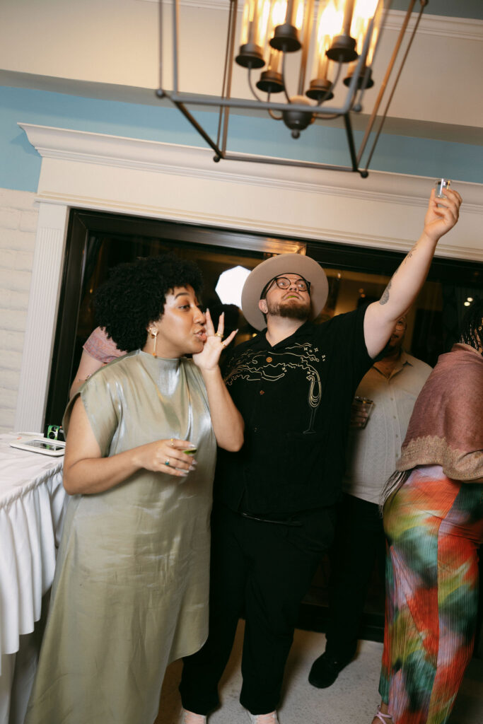 Open dancing during a Midcentury Manor wedding reception in Las Vegas