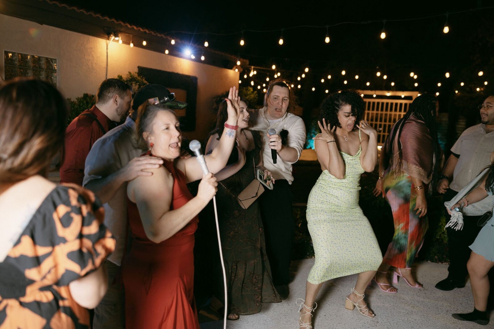 Open dancing during a Midcentury Manor wedding reception in Las Vegas